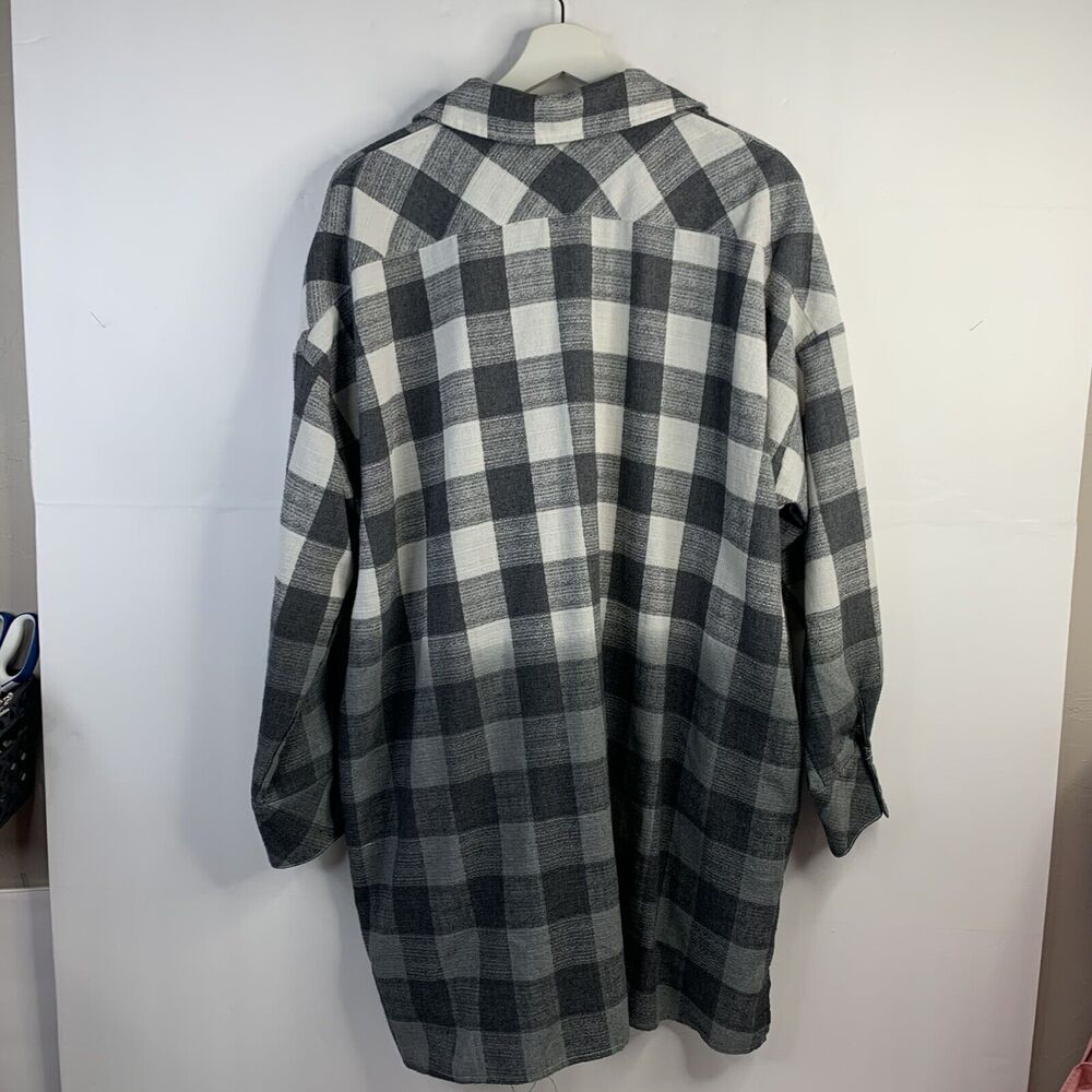 Saints & Hearts Size S / M Tunic Shirt Linen Blend Plaid Ombre Overdye Oversized - Picture 11 of 11